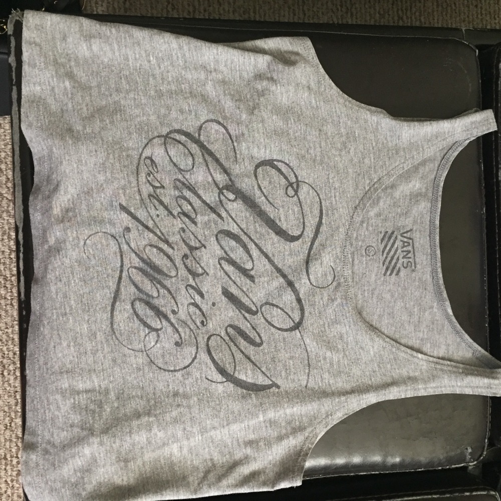 Grey Vans Cropped Tank Top